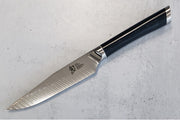 Shun Shiranami - 5" Steak Knife - Wave Patterned 71 Layered Dual Core Damascus - Prussian Blue Jute Micarta Handle - Made in Seki City, Japan - Northwest Knives