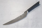 Shun Shiranami - 6" Boning/Fillet Knife - Wave Patterned 71 Layered Dual Core Damascus - Prussian Blue Jute Micarta Handle - Made in Seki City, Japan - Northwest Knives