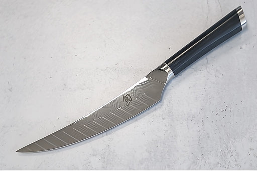 Shun Shiranami - 6" Boning/Fillet Knife - Wave Patterned 71 Layered Dual Core Damascus - Prussian Blue Jute Micarta Handle - Made in Seki City, Japan - Northwest Knives