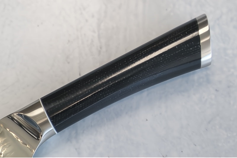 Shun Shiranami - 7" Santoku - Wave Patterned 71 Layered Dual Core Damascus - Prussian Blue Jute Micarta Handle - Made in Seki City, Japan - Northwest Knives
