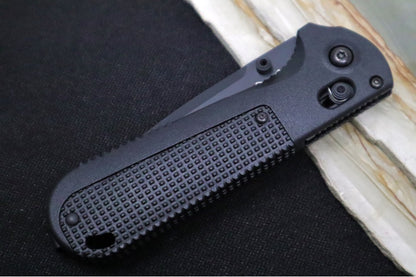 Benchmade 430SBK-02 Redoubt - Drop Point with Serrates / Cerakote Black Finished Blade / Black Grivory Handles