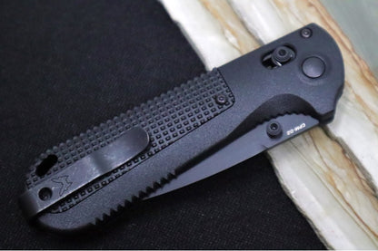 Benchmade 430SBK-02 Redoubt - Drop Point with Serrates / Cerakote Black Finished Blade / Black Grivory Handles