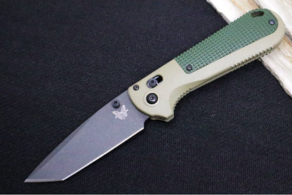 Benchmade 431BK-1 Redoubt - Tanto Blade / Cobalt Cerakote Finished Blade / Ranger & Forest Green Grivory Handle