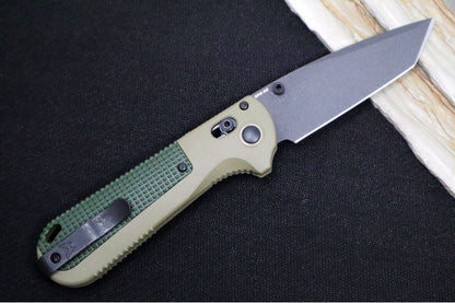 Benchmade 431BK-1 Redoubt - Tanto Blade / Cobalt Cerakote Finished Blade / Ranger & Forest Green Grivory Handle