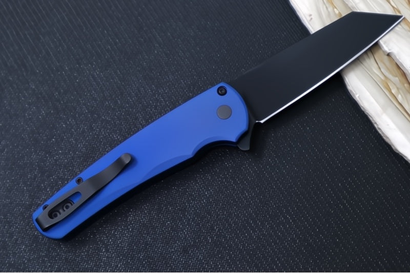 Pro Tech Malibu - Reverse Tanto Blade / Black DLC Finish / CPM-Magnacut Steel / Blue Aluminum Handle 5403-BLUE - Northwest Knives