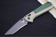 Benchmade 431SBK-1 Redoubt - Partial Serrated Tanto Blade / Cobalt Cerakote Finished Blade / Ranger & Forest Green Grivory Handle - Northwest Knives