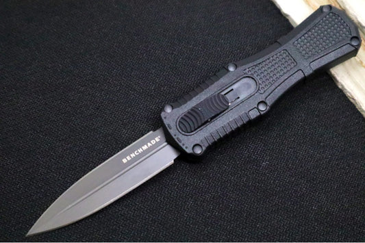 Benchmade 3375GY Mini Claymore OTF - Dagger Blade / CPM-D2 Steel / Smoke Gray PVD Coating / Black Polymer Handle