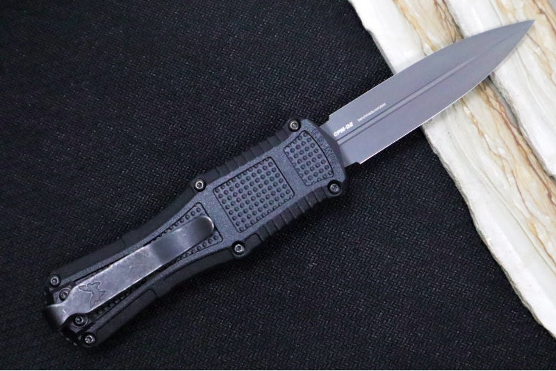 Benchmade 3375GY Mini Claymore OTF - Dagger Blade / CPM-D2 Steel / Smoke Gray PVD Coating / Black Polymer Handle