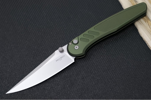 Pro Tech Avalon Peace Neighbor Design Manual - Drop Point Blade / Stonewash Finish / CPM-Magnacut Steel / Green Knurled Anodized Handle PN1101-GREEN - Northwest Knives