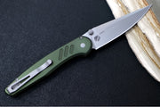 Pro Tech Avalon Peace Neighbor Design Manual - Drop Point Blade / Stonewash Finish / CPM-Magnacut Steel / Green Knurled Anodized Handle PN1101-GREEN - Northwest Knives