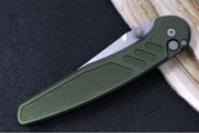 Pro Tech Avalon Peace Neighbor Design Manual - Drop Point Blade / Stonewash Finish / CPM-Magnacut Steel / Green Knurled Anodized Handle PN1101-GREEN - Northwest Knives