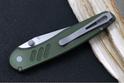 Pro Tech Avalon Peace Neighbor Design Manual - Drop Point Blade / Stonewash Finish / CPM-Magnacut Steel / Green Knurled Anodized Handle PN1101-GREEN - Northwest Knives