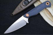 Benchmade 203 Dacian Pocket Fixed Blade - CPM-Magnacut Steel / Stonewashed Blade / Blue Denium Micarta Handle / Copper Accents - Northwest Knives