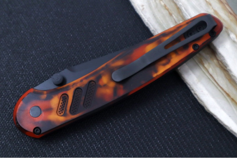 Pro Tech Avalon Peace Neighbor Design Manual - Drop Point Blade / Black DLC Finish / CPM-Magnacut Steel / Solid "Del Fuego" Anodized Handle PN1104-DF