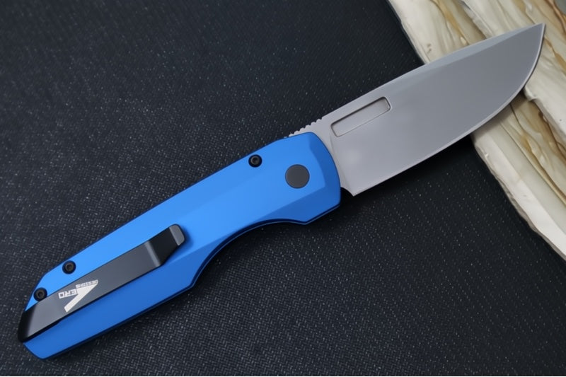 Pro Tech Vero Synapse Auto - Blue Anodized Aluminum Handle / Black DLC Finish / CPM-MagnaMax Steel / DLC Machined Titanium Clip VERO2101-BlueMM