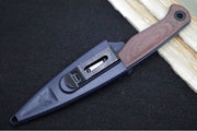 Benchmade 203BT-03 Dacian Pocket Fixed Blade - CPM-Magnacut Steel / Blue Cerakoted Blade / Brown Canvas Micarta Handle - Northwest Knives