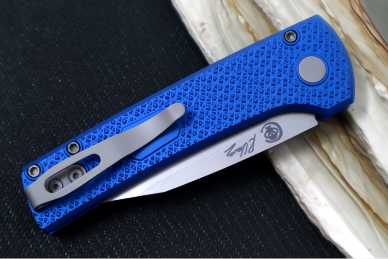 Pro Tech Chaves Scapegoat Compact - Blue Carbide Textured Anodized Aluminum Handle / Clip Point Blade / CPM-MagnaMax Steel / Stonewashed Finish RCS1106