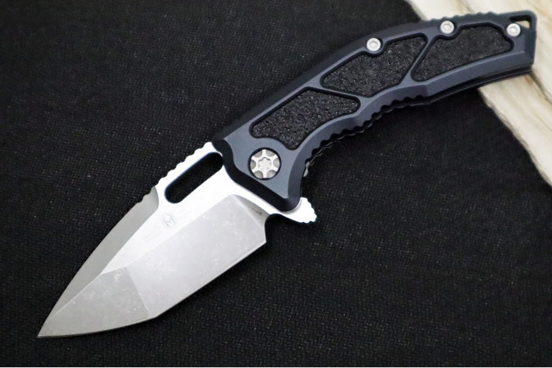 Heretic Knives Medusa Manual Flipper - Tanto Blade / CPM-Magnacut Steel / Black Anodized Aluminum Handle with Black Grip-Tape Inlays / Battleworn Finished Blade and Hardware H009-5A