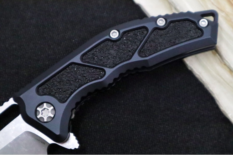 Heretic Knives Medusa Manual Flipper - Tanto Blade / CPM-Magnacut Steel / Black Anodized Aluminum Handle with Black Grip-Tape Inlays / Battleworn Finished Blade and Hardware H009-5A