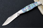 Jack Wolf Knives Stockman Slipjoint - Abalone Handle & Stainless Steel Bolsters / Clip Point Blade / Sandvik 14C28N Steel / Satin Finish - Northwest Knives