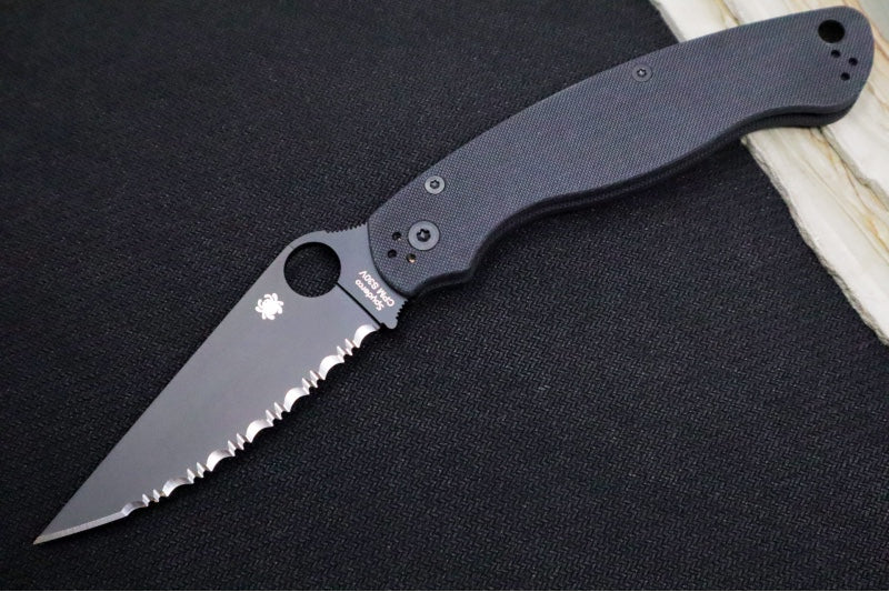 Spyderco Military 2 - CPM-S30V Steel / Black Blade with Full Serrate / Black G-10 Handle C36GSBK2 - Northwest Knives
