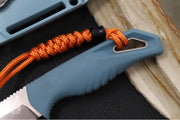 Garage Sale Benchmade 18050S Intersect Fixed Blade - CPM-Magnacut Steel / Partially Serrated Drop Point Steel / Depth Blue Santoprene Handle / Sonar Gray Injection Molded Sheath - Northwest Knives