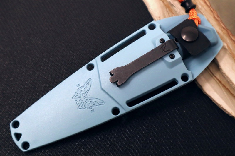 Garage Sale Benchmade 18050S Intersect Fixed Blade - CPM-Magnacut Steel / Partially Serrated Drop Point Steel / Depth Blue Santoprene Handle / Sonar Gray Injection Molded Sheath - Northwest Knives