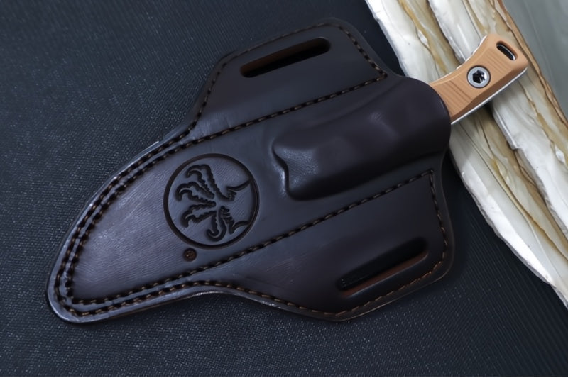 Microtech Akris Fixed Blade - Stonewashed Finish / Straight Back Blade / Bohler M390MK Steel / Dark Earth G-10 Handle 95-10DE-1