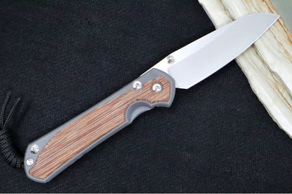 Chris Reeve Knives Large Sebenza 31 Left Handed - Insingo Blade / Natural Canvas Micarta L31-1223