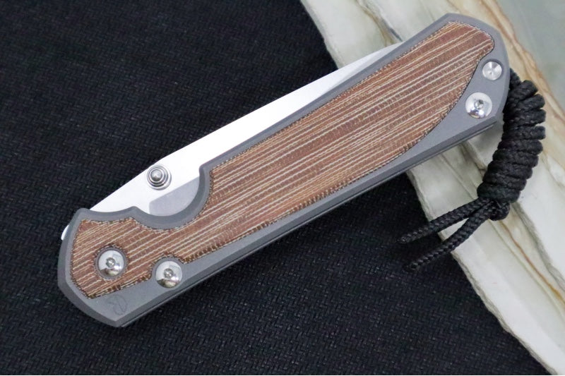 Chris Reeve Knives Large Sebenza 31 Left Handed - Insingo Blade / Natural Canvas Micarta L31-1223