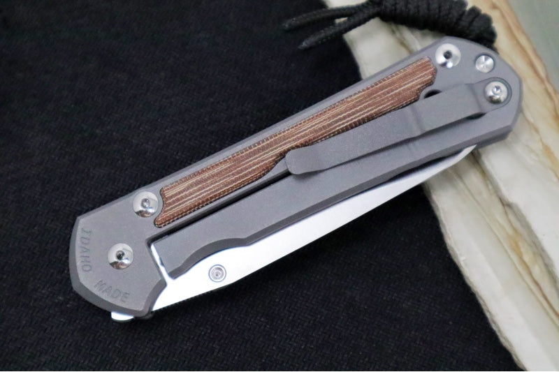Chris Reeve Knives Large Sebenza 31 Left Handed - Insingo Blade / Natural Canvas Micarta L31-1223 - Northwest Knives