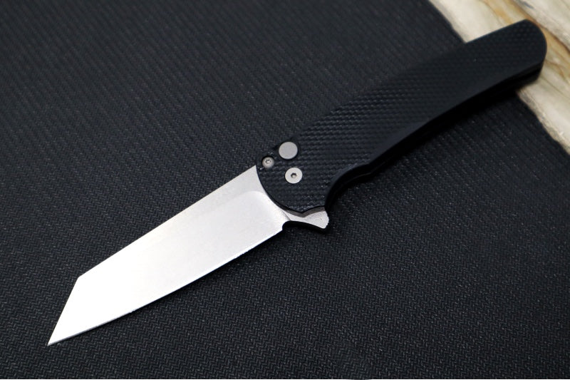Garage Sale Pro Tech Malibu - Reverse Tanto / Stonewash 20CV blade / Black Textured Aluminum Handle 5205