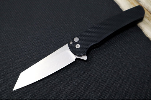 Garage Sale Pro Tech Malibu - Reverse Tanto / Stonewash 20CV blade / Black Textured Aluminum Handle 5205 - Northwest Knives