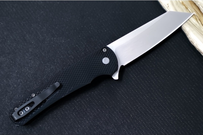 Garage Sale Pro Tech Malibu - Reverse Tanto / Stonewash 20CV blade / Black Textured Aluminum Handle 5205