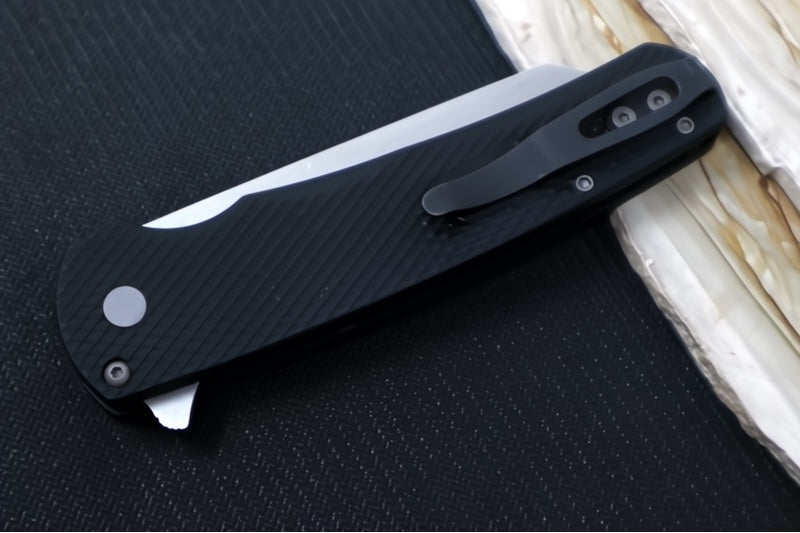 Garage Sale Pro Tech Malibu - Reverse Tanto / Stonewash 20CV blade / Black Textured Aluminum Handle 5205