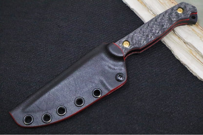 Toor Knives Krypteia Heavy Metal - Midnight Black KG Gunkote Finished Blade / CPM-M4 Steel / Carbon Fiber & Sanguis Red G10 Handle / Black & Blood Red Kydex Sheath