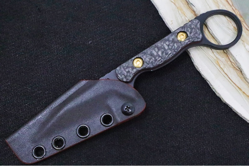 Toor Knives Jank Shank Heavy Metal - Midnight Black KG Gunkote Finished Blade / CPM-M4 Steel / Carbon Fiber & Sanguis Red G10 Handle / Kydex Sheath