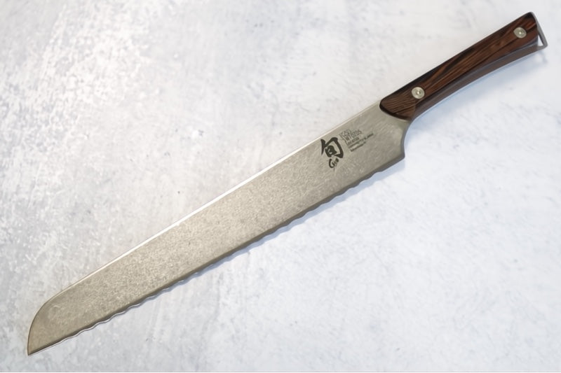 Shun Kanso - 9" Bread Knife - AUS10A High-Carbon Vanadium Stainless Steel with Heritage finish - Tagayasan Handle with Stainless Steel Rivets - Made in Seki City, Japan