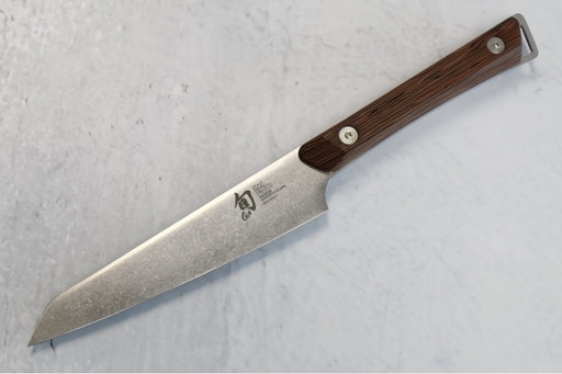 Shun Kanso - 5" Steak Knife - AUS10A High-Carbon Vanadium Stainless Steel with Heritage finish - Tagayasan Handle with Stainless Steel Rivets - Made in Seki City, Japan - Northwest Knives