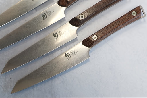 Shun Kanso - 4pc Steak Knife Set - AUS10A High-Carbon Vanadium Stainless Steel with Heritage finish - Tagayasan Handle with Stainless Steel Rivets - Made in Seki City, Japan - Northwest Knives