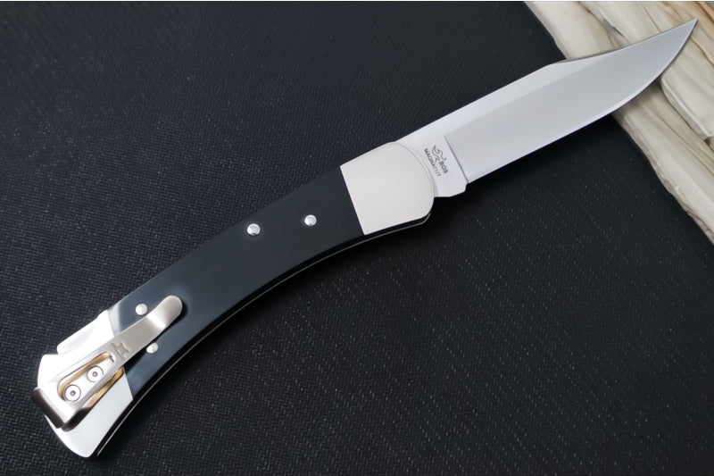 Buck 110 Slim Heritage Elite Folding Hunter - Clip Point Blade / CPM-Magnacut Steel / Ebony Wood Handles with Nickel Silver Bolsters 0110BRS20-B