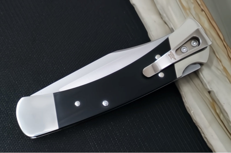 Buck 110 Slim Heritage Elite Folding Hunter - Clip Point Blade / CPM-Magnacut Steel / Ebony Wood Handles with Nickel Silver Bolsters 0110BRS20-B
