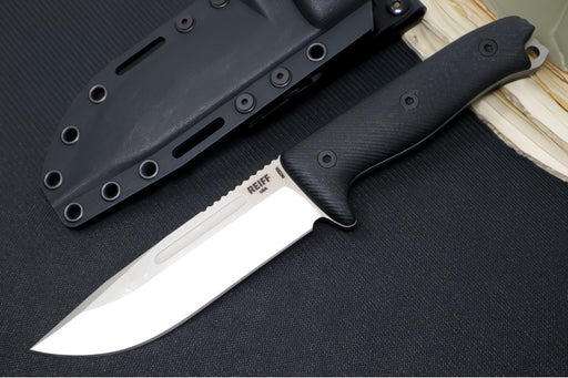 Reiff Knives Vicon Fixed Blade - Black Canvas Micarta Handle / CPM-Magnacut Steel / Two-Toned Clip Point Blade / Black Kydex Sheath - Northwest Knives