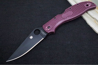 Spyderco Stretch 2 XL Lightweight SPRINT RUN - Burgundy FRN Handle / Black Blade / PD1 Steel - C258BGBKP