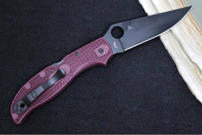 Spyderco Stretch 2 XL Lightweight SPRINT RUN - Burgundy FRN Handle / Black Blade / PD1 Steel - C258BGBKP