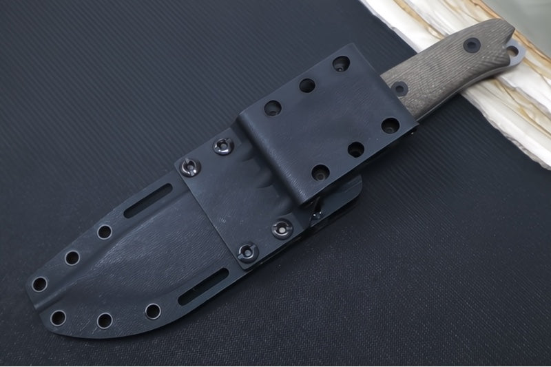 Reiff Knives Vicon Fixed Blade - Green Canvas Micarta Handle / CPM-Magnacut Steel / Two-Toned Clip Point Blade / Black Kydex Sheath