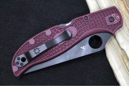 Spyderco Stretch 2 XL Lightweight SPRINT RUN - Burgundy FRN Handle / Black Blade / PD1 Steel - C258BGBKP