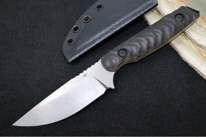 Toor Knives Field 3.0 Classic Stone - Stonewash Finished Blade / CPM-154 Steel / Ebony Dynamic Fluting Handle / Kydex Sheath