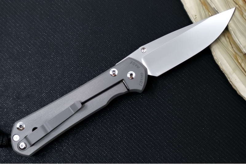 Chris Reeve Knives Large Sebenza 31 Unique Graphics #2846 - Drop Point Blade / Magnacut Steel / Titanium Handle / Onyx Cabochon L31-1408-0796