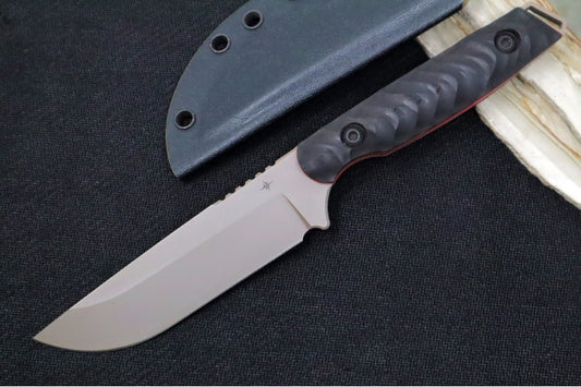 Toor Knives Field 2.0 Canyon Drab - Canyon Drab KG Gunkote Finished Blade / CPM-154 Steel / Ebony Dynamic Fluting Handle / Kydex Sheath